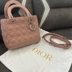 Lady Dior Nude Matte Handbag